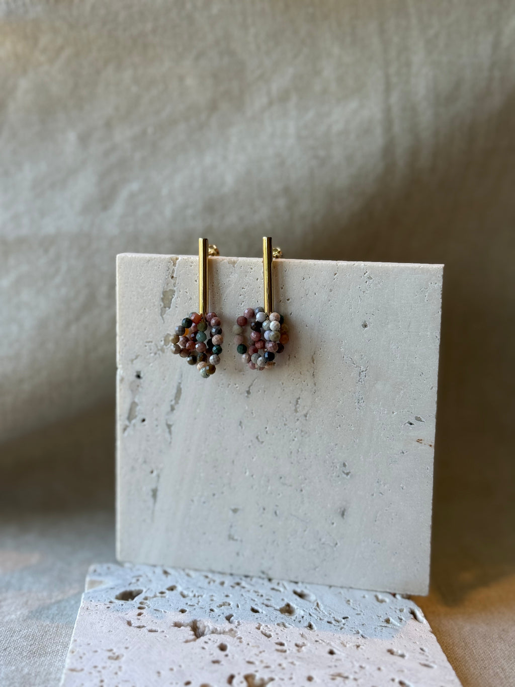 Brass Short Celestia Earrings