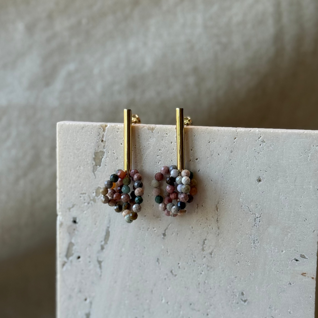 Brass Short Celestia Earrings