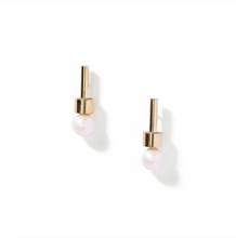 Brass Short Slim Moonbeam Earring