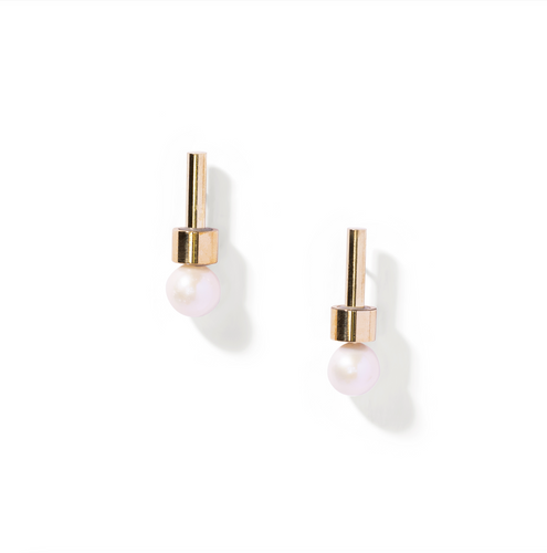 Brass Short Slim Moonbeam Earring