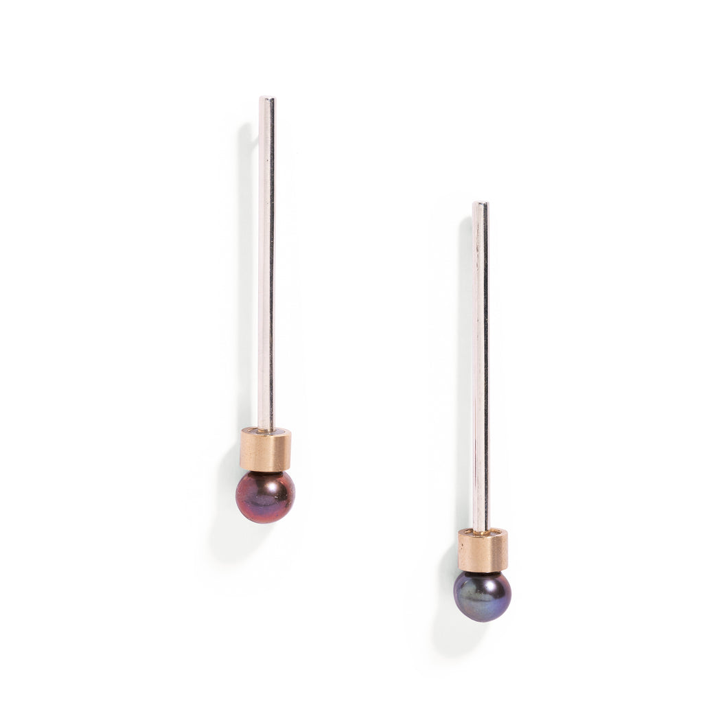 Silver Slim Moonbeam Earring
