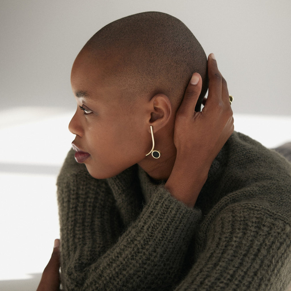 Brass Slide Earring