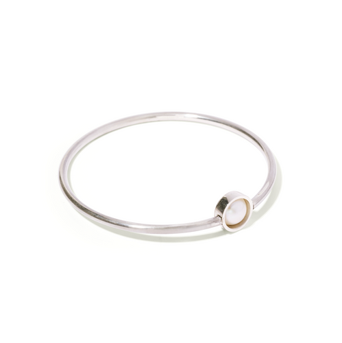 Silver Mabé Bangle
