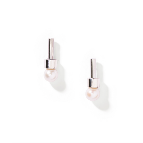 Silver Short Slim Moonbeam Earring