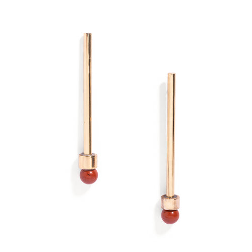 Brass Slim Moonbeam Earring