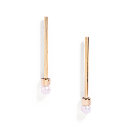 Brass Slim Moonbeam Earring