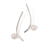 Silver Slide Earring with Pearl